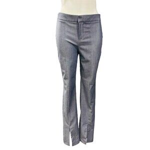 Ecru Grey Blue Pants Split Hem Bootcut Size 6 Career Wear To Work